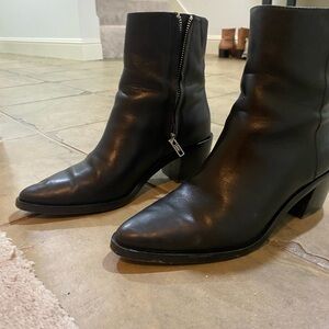 Black Leather Ankle Boots